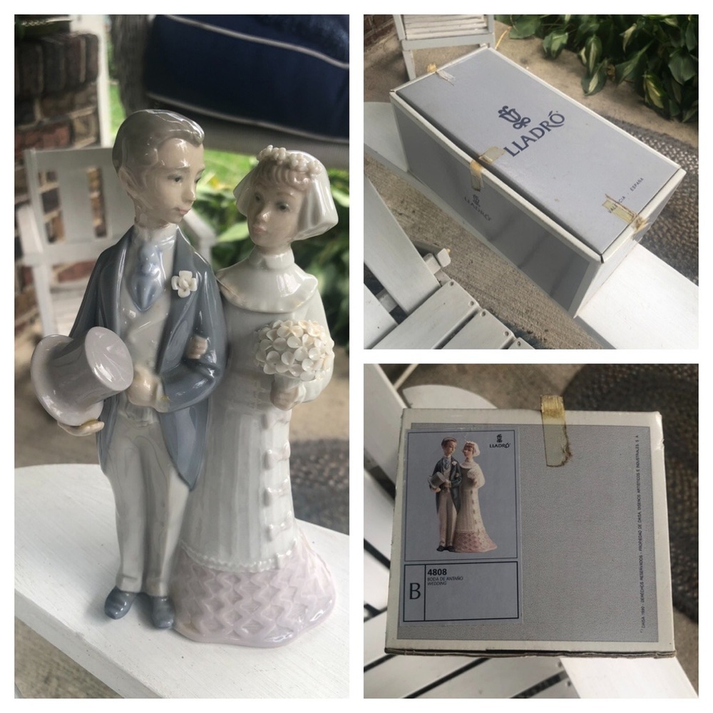 Vintage LLADRO Porcelain Bride & Groom Figurine